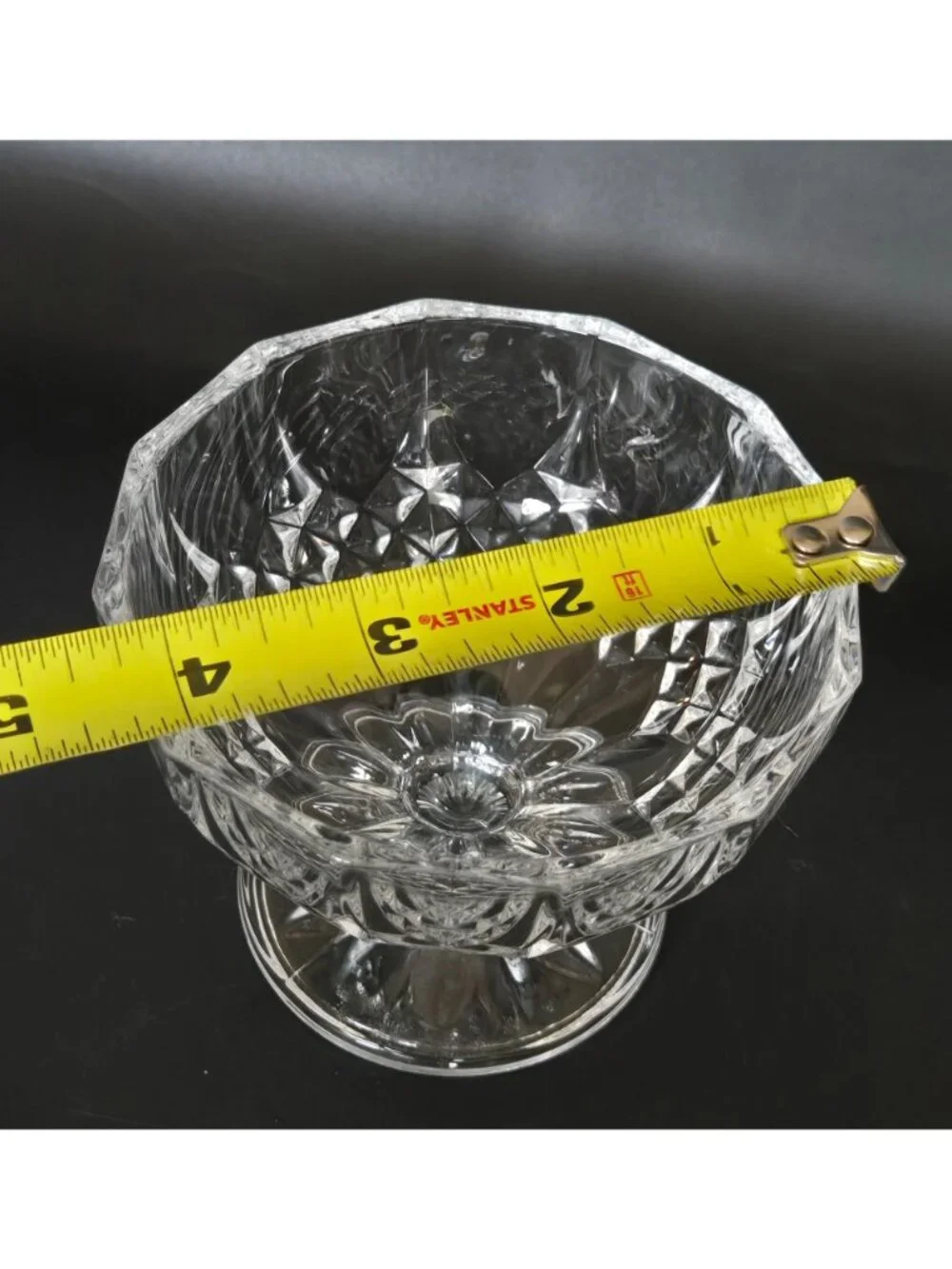 Crystal DArques Sugar Bowl, Candy Dish With Lid Diamond Design